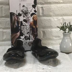 Maria Sharapova by Cole Haan Air Bacara Ballet Flats Shoes black patent, scuffs